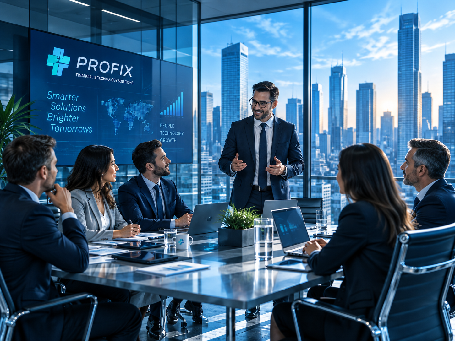 PROFIX team discussing finance and technology strategy